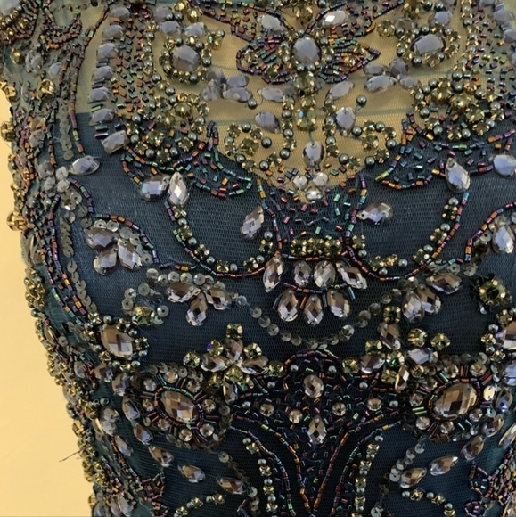 Sherri Hill Gown Blue Size 2 - Picture 4 of 9